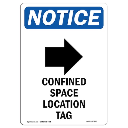 Signmission OSHA Notice Sign, Confined Space Location With Symbol, 7in X 5in Decal, 5" W, 7" H, Portrait OS-NS-D-57-V-10782